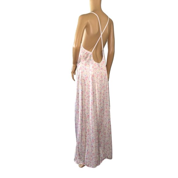 Vintage Petra Fashions Floral Maxi Nightgown Lingerie With Lace Trim - Picture 13 of 15